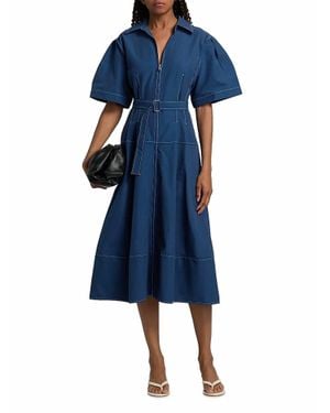 Jonathan Simkhai Meridith Cotton Midi Dress - Blue