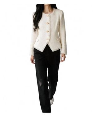 L'Agence Nerina Collarless Blazer - Black