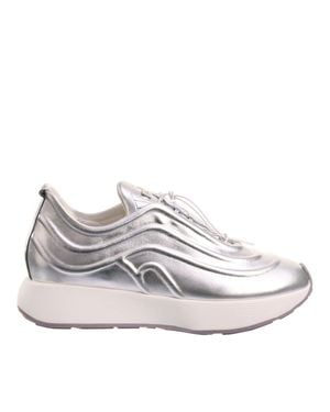 Högl Metallic Wavy Design Lace-Up Sneakers - White