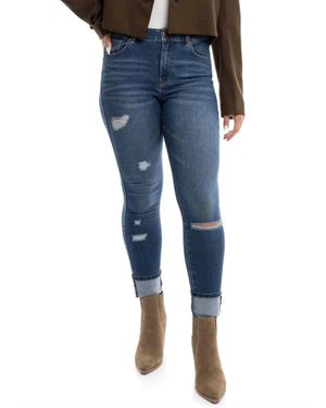 1822 Denim High Rise Cuffed Skinny Jeans - Blue