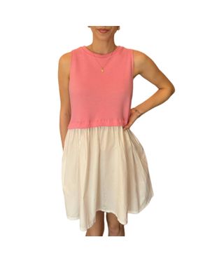 Bucketlist Contrast Color Block Oversized Mini Dress - Pink