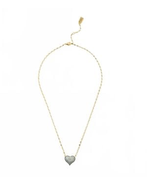 Native Gem Ombré Crystal Heart Necklace - Metallic
