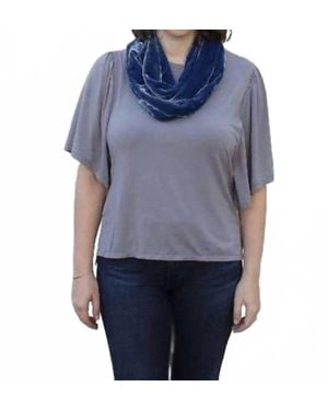 Dana Herbert Silk Velvet Infinity Scarf - Blue