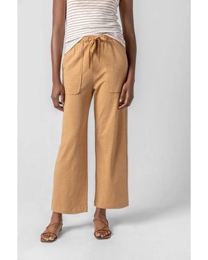 Lilla P Knit Drawstring Pant - Brown