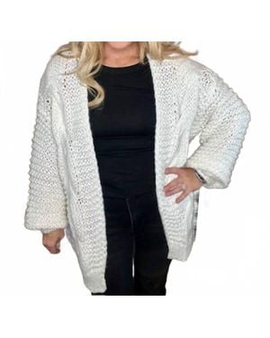 Bibi Oversized Open Long Sleeve Cardigan - White