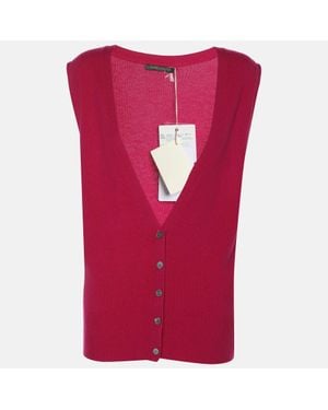 Marina Rinaldi Cashmere Knit Waistcoat - Pink