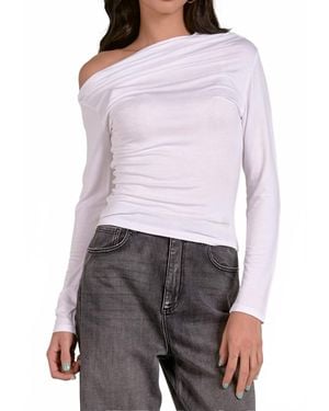 Elan Hailey One Shoulder Top - White