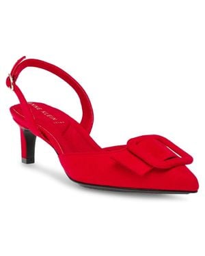 Anne Klein Iva Pump Faux Leather Pointed Toe Slingback Htat1797 - Red