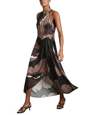 Reiss Michalie Floral Print Dress - Black