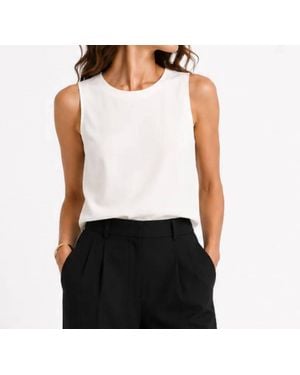 Lyssé Kavita Crewneck Sleeveless Top - White