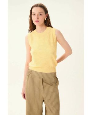 DELUC Icaria Sleeveless Knit Top - Natural