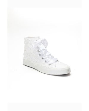 Forever & Always Shoes Isolde Lace High Top Bridal Sneaker - White