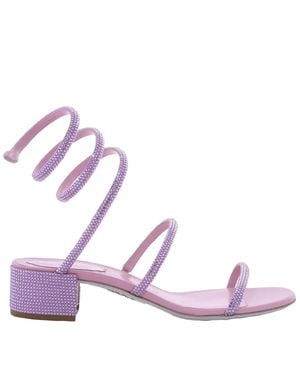 Rene Caovilla Rene Caovilla Cleo Crystal-Embellished Sandals - Purple