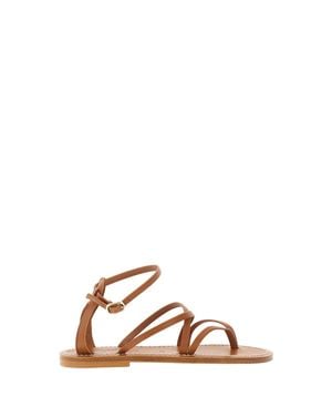 K. Jacques Epicure Leather Thong Sandals - Brown