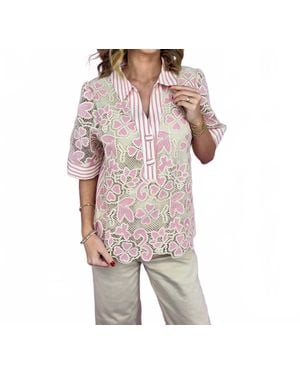 Voya The Blushing Belle Lace Blouse - Red