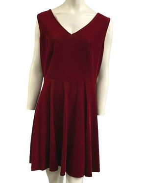 Blue Leopard Mini Dress - Red