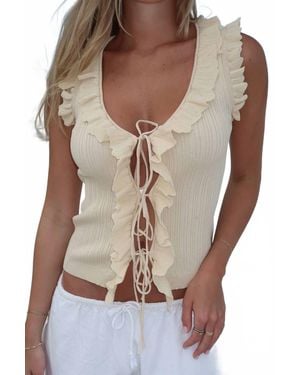 Et Clet Tate V Neck Top - Brown