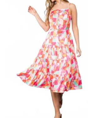 Thml Tiered Midi Dress - Pink