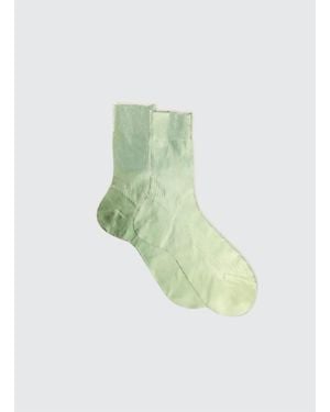 Maria La Rosa Laminated Ribbed Socks - Green