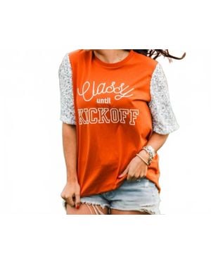 Layerz Clothing Classy Until Kick Off Top - Orange