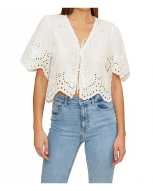 Lucy Paris Loray Eyelet Top - Blue