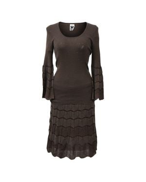 Missoni Knitted Bell Sleeve And Midi Skirt Set - Brown