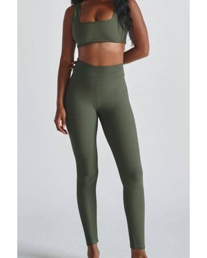 Montce High Rise Micro Scrunch Classic Legging - Green