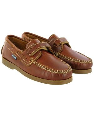 ATLANTA MOCASSIN Leather Boat Shoe - Brown