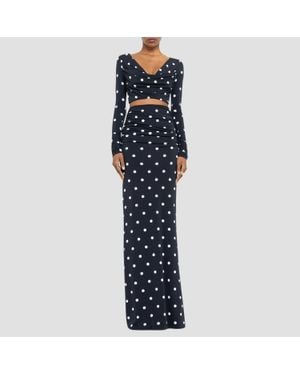 Black Halo Rafaela Two-Piece Crop Top & Maxi Skirt Set - Blue