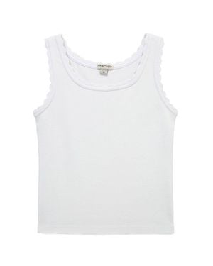 Habitual Scallop Edge Tank - White
