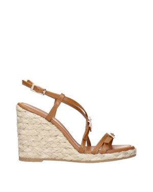Stuart Weitzman Strappy Wedge Sandals - Brown