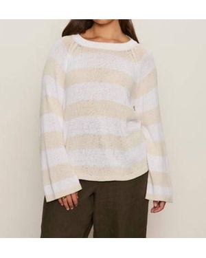Sanctuary Textured Raglan Crew Sweater - Natural