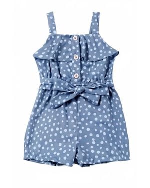 Honeydew Intimates Girl's Dot Ruffle Jumpsuit Mommy & Me - Blue