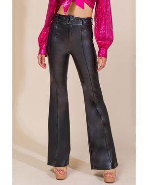 TRUEDAMES Hope You Know Faux Leather Pants - Black