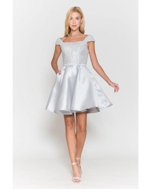 TRUEDAMES Semi Formal Short Dress - White