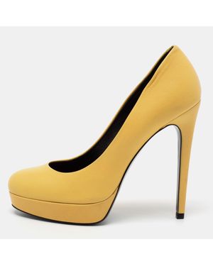 Barbara Bui Leather Platform Pumps - Natural