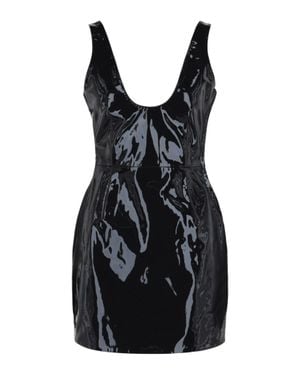 Ferragamo Patent Leather Mini Dress - Black