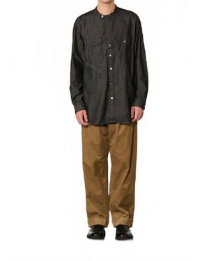 Engineered Garments Banded Collar Denim Shirt - Black