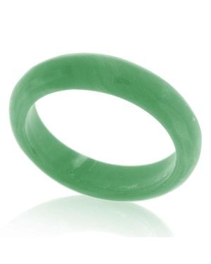 Suzy Levian Italian Hand Carved 6.3Ct Natural Coral Gem Eternity Band Ring - Green
