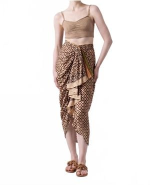Guadalupe Ashi Ii Pareo Skirt - Brown