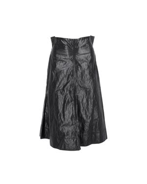 PHILOSOPHY BY LORENZO SERAFINI Philosophy Di Lorenzo Serafini Faux Crinkled Leather A-Line Skirt - Gray