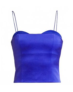 Alice + Olivia Ada Bustier Cropped Top - Blue