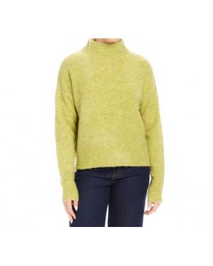 Karen Kane Mannie Mock Neck Boucle Sweater - Yellow