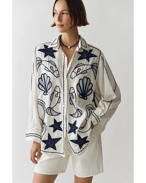 FARM Rio Fresh Fish Buttondown Shirt - Gray