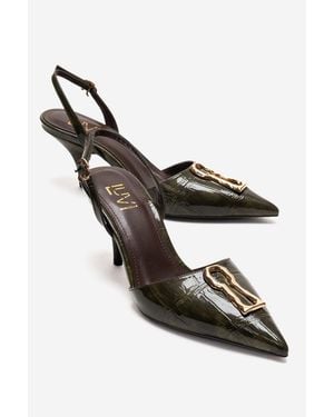 Prologue Shoes Yvella Buckle Pointed Toe Stiletto Pump - Metallic