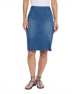 Lyssé Tess Braided Denim Pencil Skirt - Blue