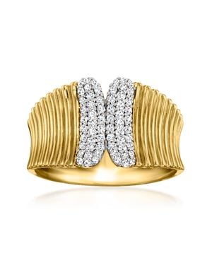 Ross-Simons Diamond Ribbed Ring - Metallic