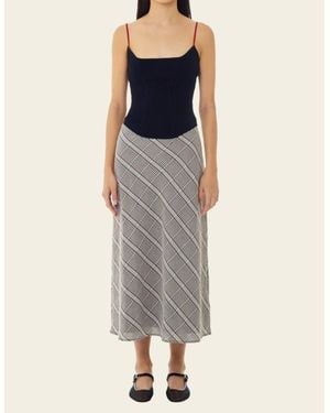 Find Me Now Aurora Plaid Midi Skirt - Blue