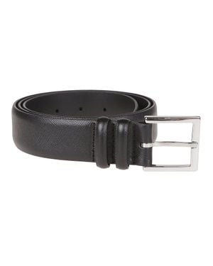 Orciani Classic Basic Textured Leather Belt - Black