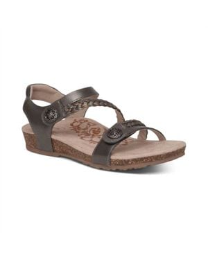 Aetrex Jillian Braided Quarter Strap Sandal - Brown